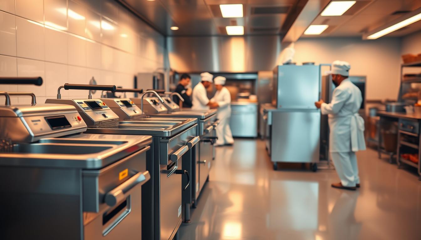 commercial deep fryers in the kitchen