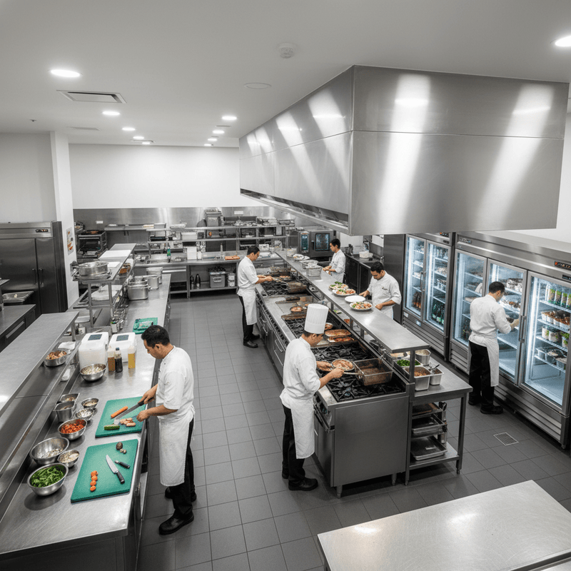 Commercial Kitchen Layout Guide | 5 Types With Diagrams - Commercial Kitchen Appliances