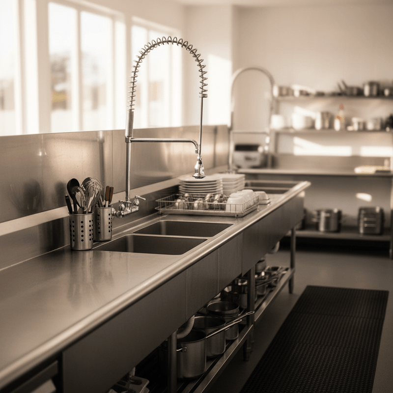 Commercial Kitchen Sinks: Sizes, Configurations and Compliance - Commercial Kitchen Appliances