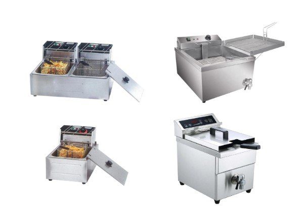 four commercial fryers