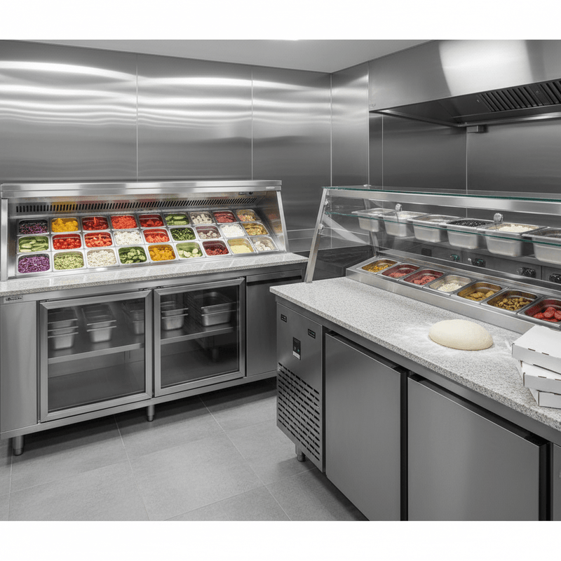 Salad Bar Fridge vs Pizza Prep Fridge: Which Prep Counter? | 2026 - Commercial Kitchen Appliances