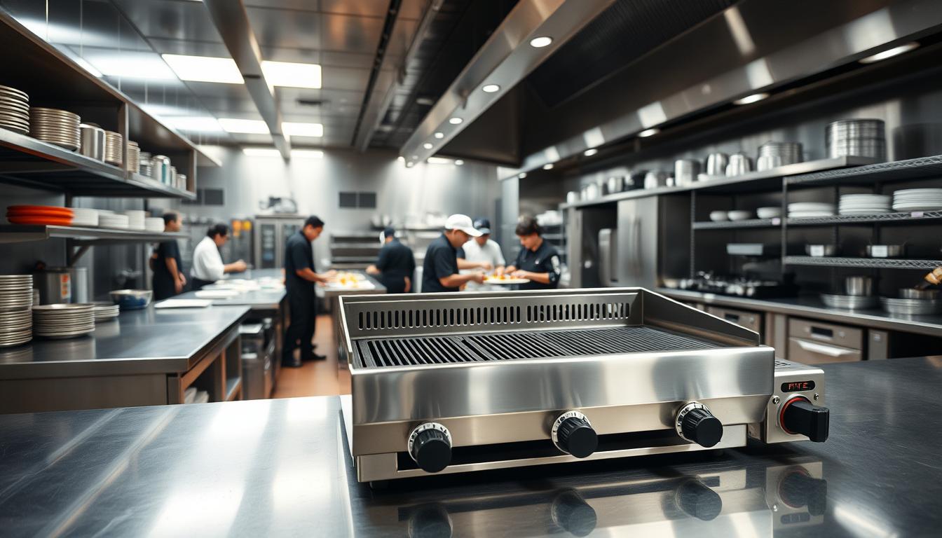 salamander grill in commercial kitchen