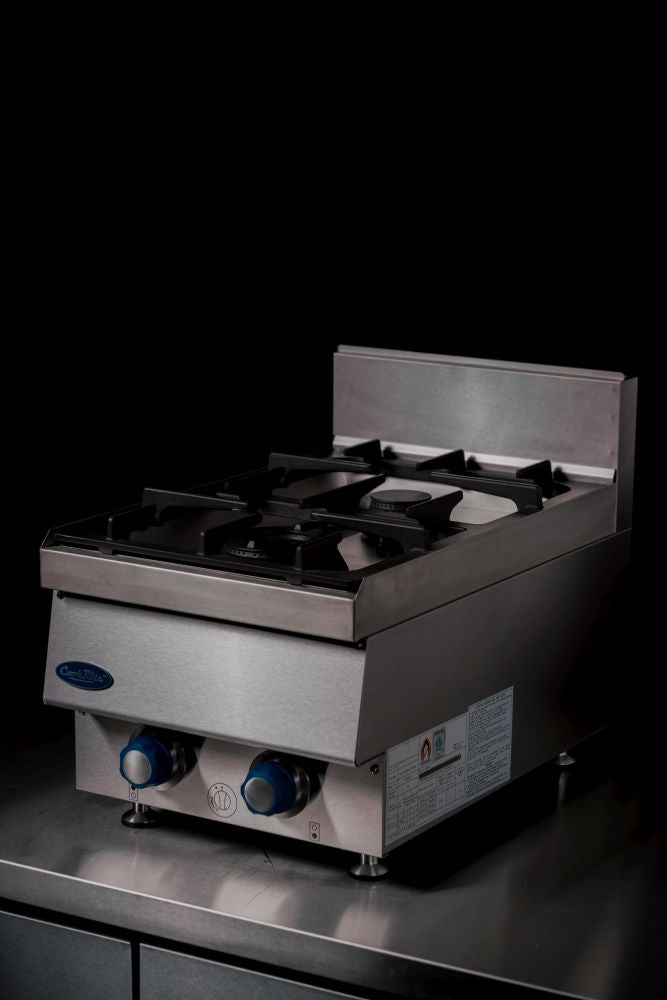 CookRite Countertop 2 Burner Gas Cooktop 650mm NG AT65G2B-C-NG