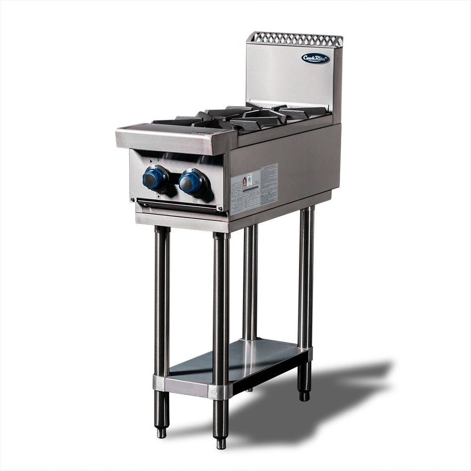 CookRite Freestanding  Gas Cooktop 2 Burners Stove with Stand LPG AT80G2B-F-LPG