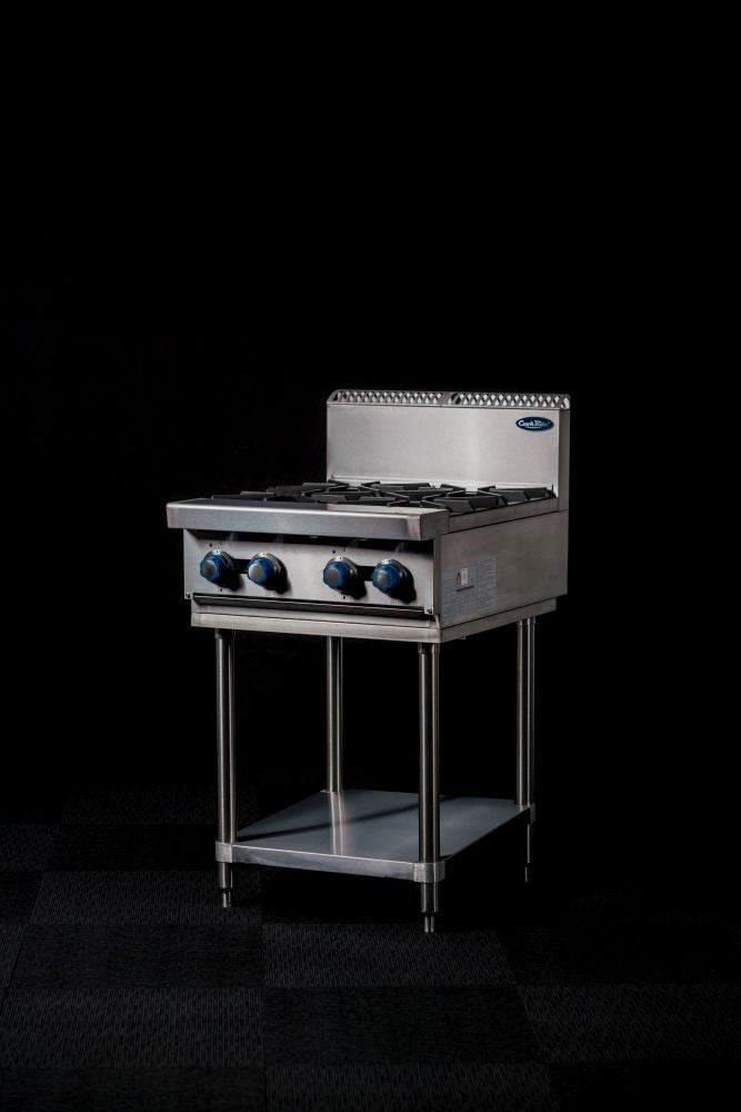 CookRite Freestanding Gas Cooktop 4 Burners Stove with Stand LPG AT80G4B-F-LPG