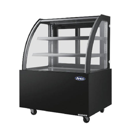 Atosa_Black_Curved_Cake_Showcase_Display_Fridge_1200mm_246L_WDG126D-SM