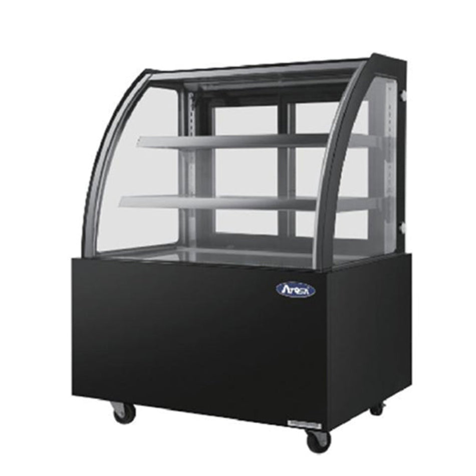 Atosa_Black_Curved_Cake_Showcase_Display_Fridge_1200mm_246L_WDG126D-SM