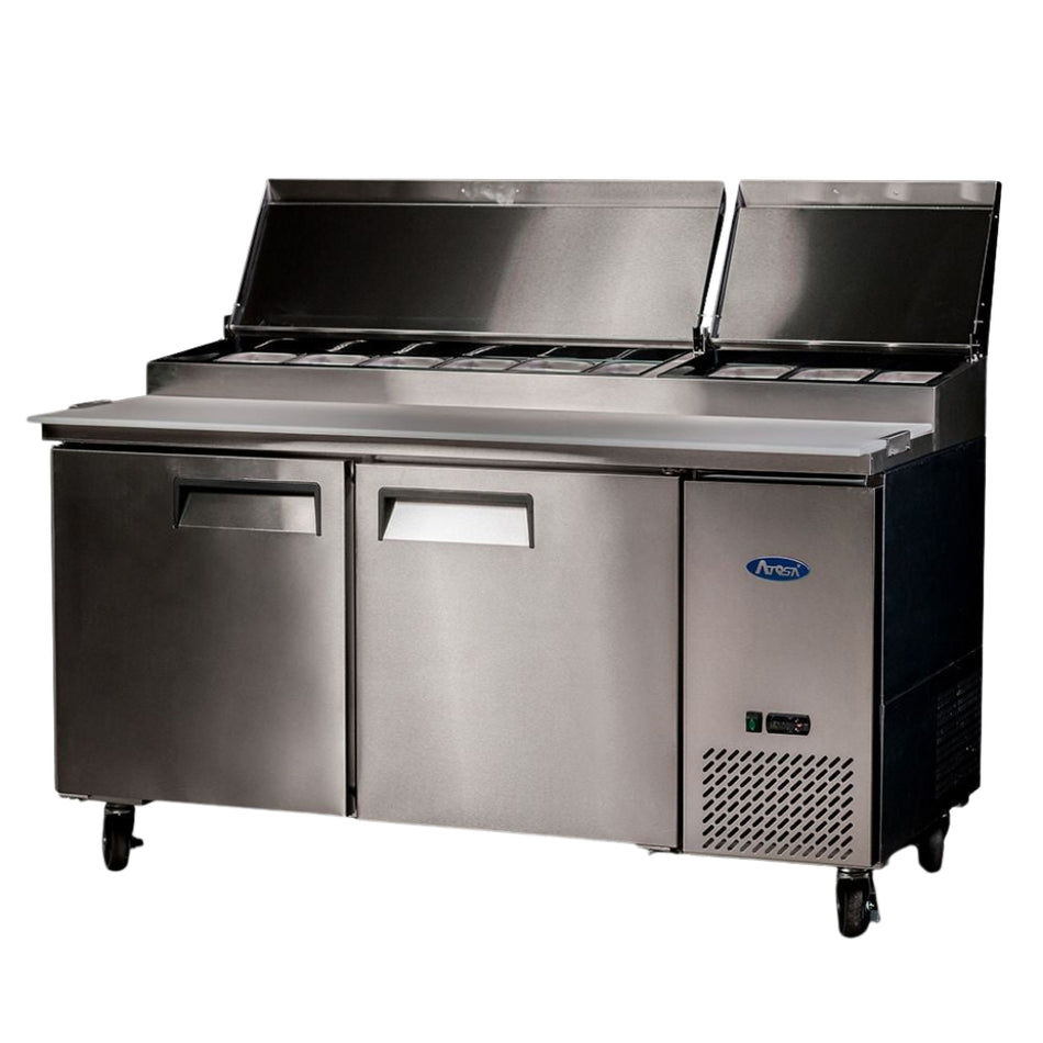 Atosa Double Door Pizza Prep Table Refrigerator MPF8202