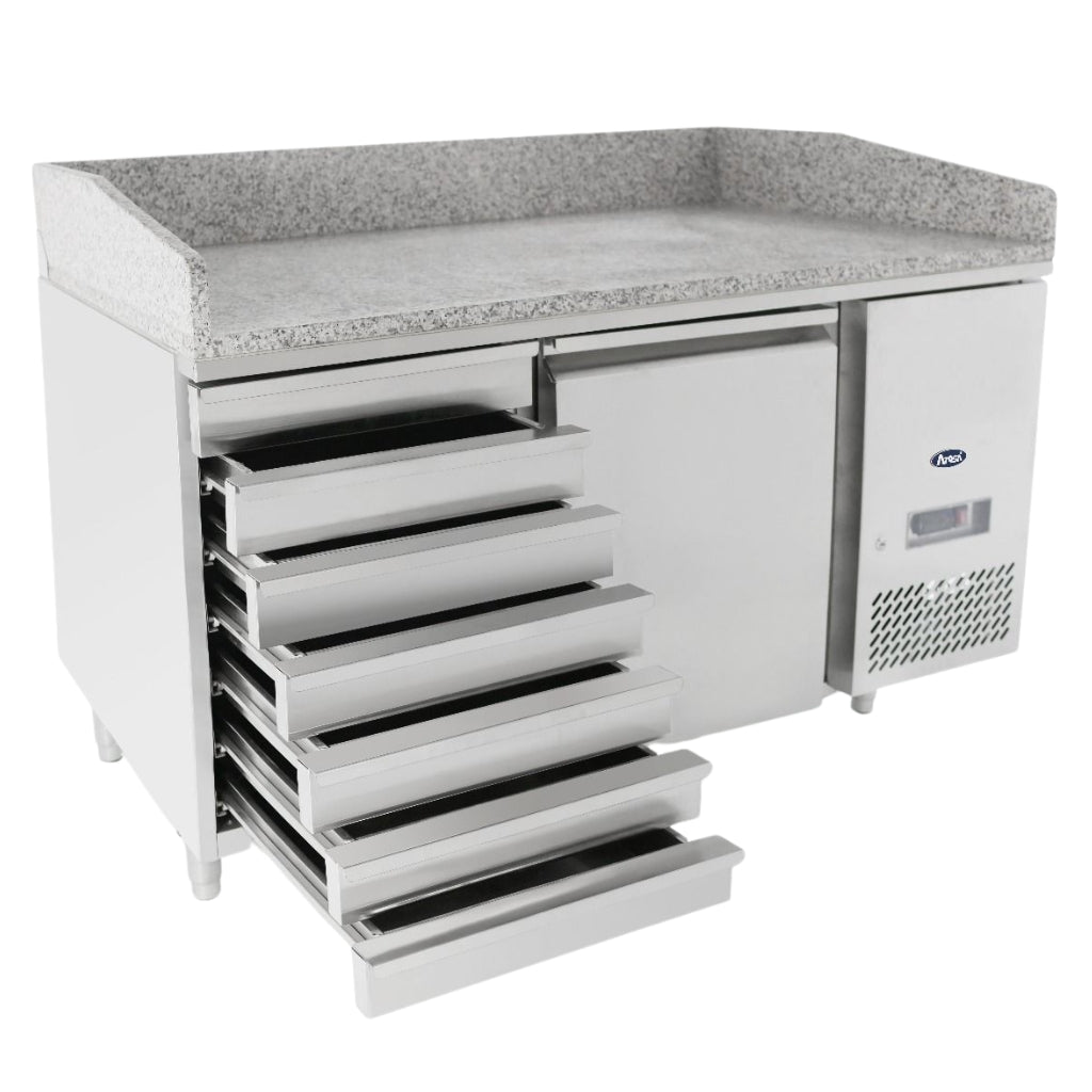 Atosa Single Door Refrigerated Pizza Table with Drawers EPF3490 - EPF3490-SM
