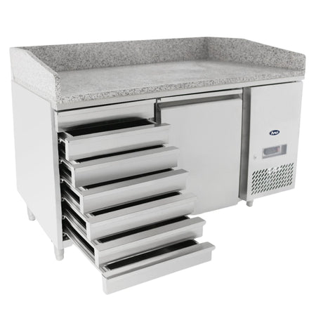 Atosa Single Door Refrigerated Pizza Table with Drawers EPF3490 - EPF3490-SM