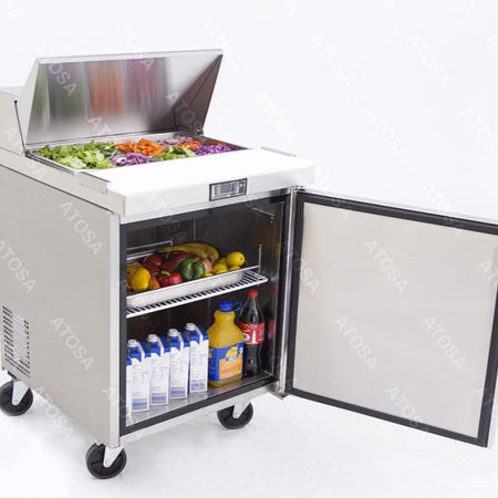 Atosa Single Door Sandwich Prep Table Refrigerator  MSF8301-SM open