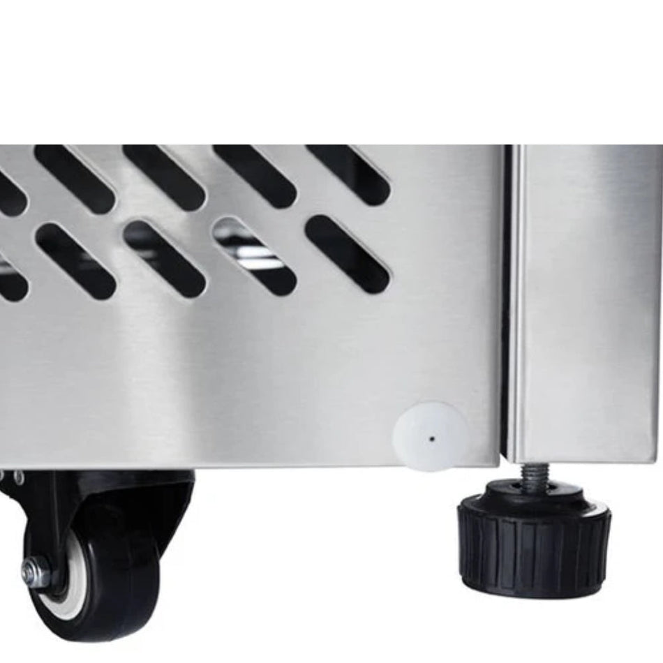 Atosa Three Door Open Top Saladette wheels stopper