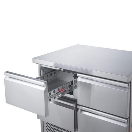 FED-X Six Drawer Salad Prep Fridge XGNS1300D-6D drawer open