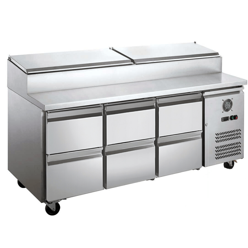 FED-X Six Drawer Salad Prep Fridge XSS7C18S3V-6D