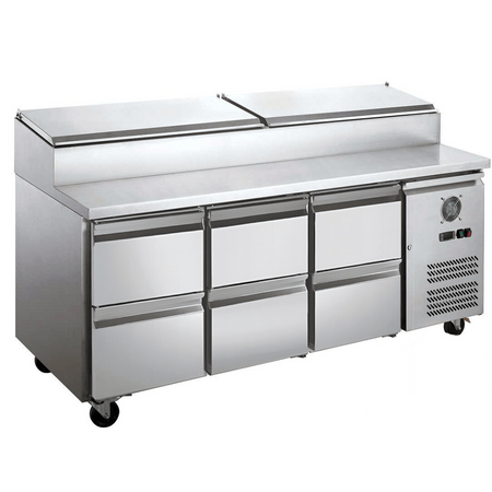 FED-X Six Drawer Salad Prep Fridge XSS7C18S3V-6D