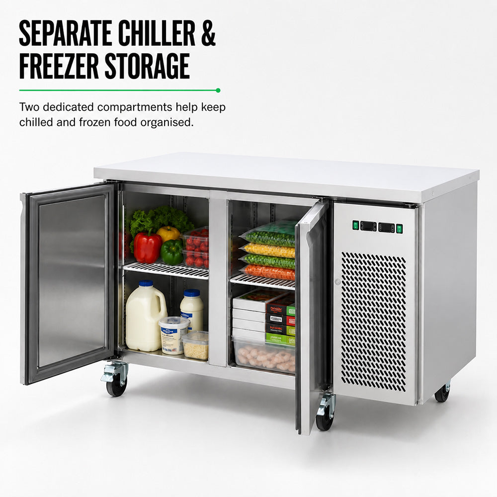 Thermaster Dual Temperature GN Counter Fridge Freezer 2 Door GN2100DT - view 6