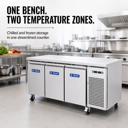 Thermaster Dual Temperature GN Counter Fridge Freezer 3 Door GN3100DT - application hero