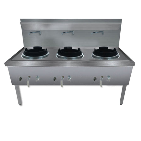 GasMax Stainless Steel Waterless Lpg Gas Triple Wok WW-3L - Main Image