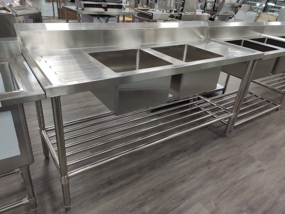 Modular Systems 304 Grade Stainless Steel Double Centre Sink Bench - Centre Sinks