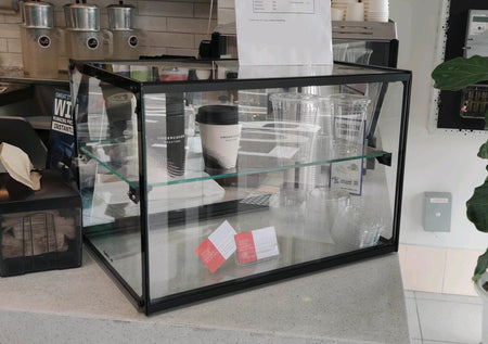 Sayl ambient display cabinet on a cafe counter - representative of the range