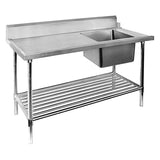 Modular Systems 304 Grade Right Inlet Single Sink Dishwasher Bench