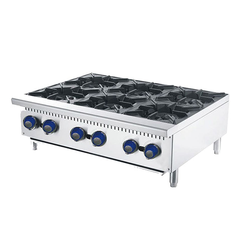 CookRite Countertop Gas 6 Burner Cooktops NG ATHP-36-6-NG