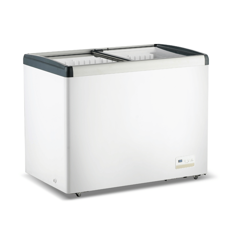 Thermaster 336L Chest Freezer With Flat Glass Sliding Lids WD336G