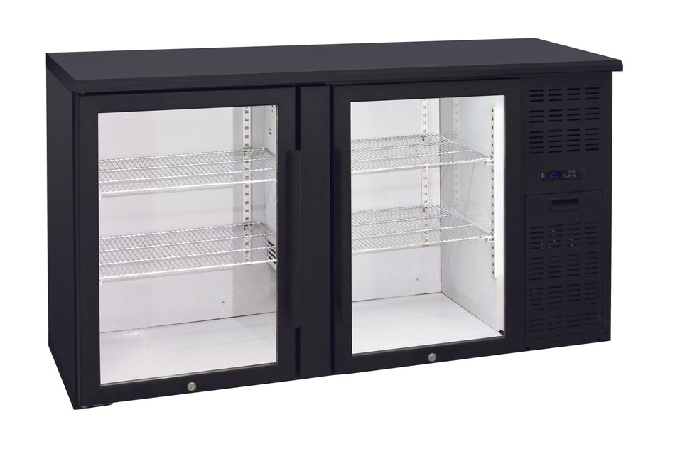 Anvil BBZ0200 2 Door Glass Back Bar Fridge 315L - Commercial Kitchen Appliances