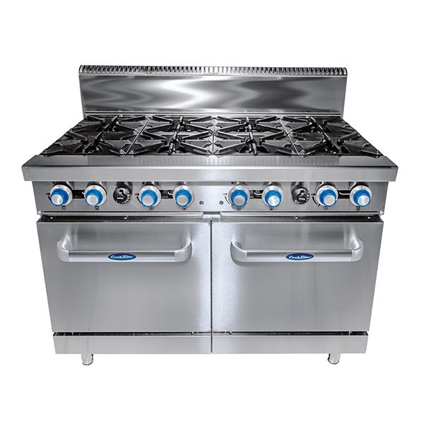 CookRite Freestanding Gas 8 Burner with Oven LPG ATO-8B-F-LPG