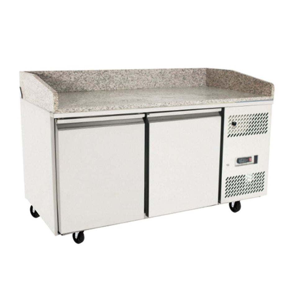 Atosa EPF3495 pizza prep table fridge — prep top detail