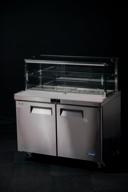 Atosa 2 Door Sandwich Bar With Glass Canopy 1225Mm MSF8302G - Commercial Kitchen Appliances