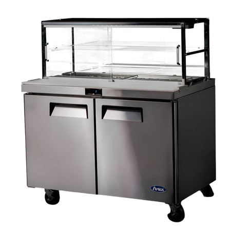 Atosa 2 Door Sandwich Bar With Glass Canopy 1225Mm MSF8302G - Commercial Kitchen Appliances