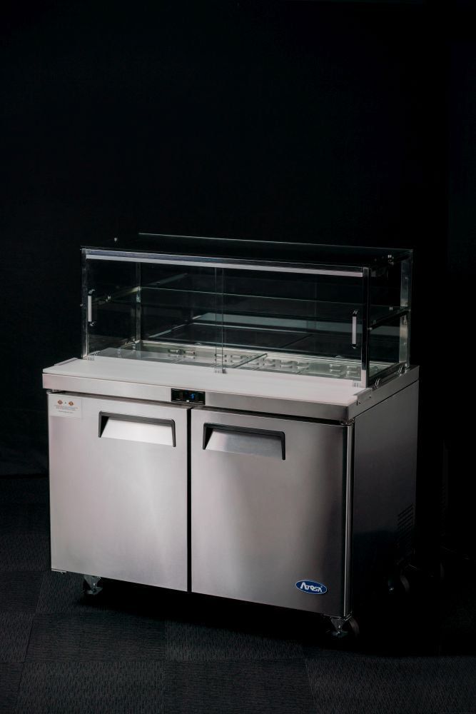 Atosa 2 Door Sandwich Bar With Glass Canopy 1225Mm MSF8302G - Commercial Kitchen Appliances