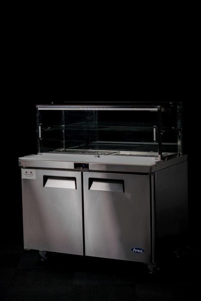 Atosa 2 Door Sandwich Bar With Glass Canopy 1225Mm MSF8302G - Commercial Kitchen Appliances