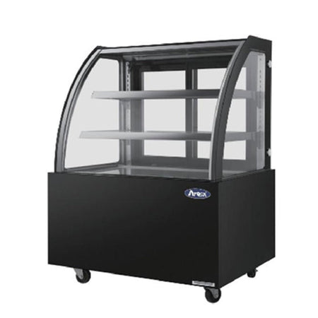 Atosa Black Curved Cake Showcase Display Fridge 1200mm 246L - Commercial Kitchen Appliances