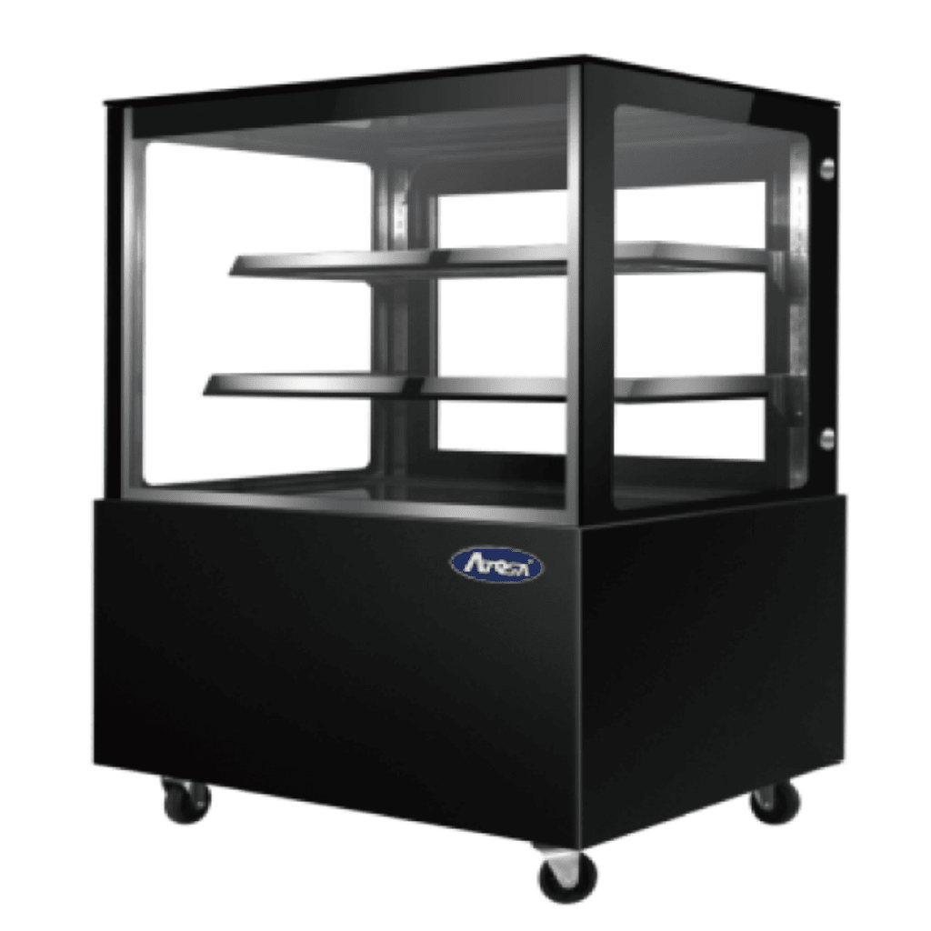 Atosa Black Square Cake Showcase Display Fridge 1800mm 487L - Commercial Kitchen Appliances