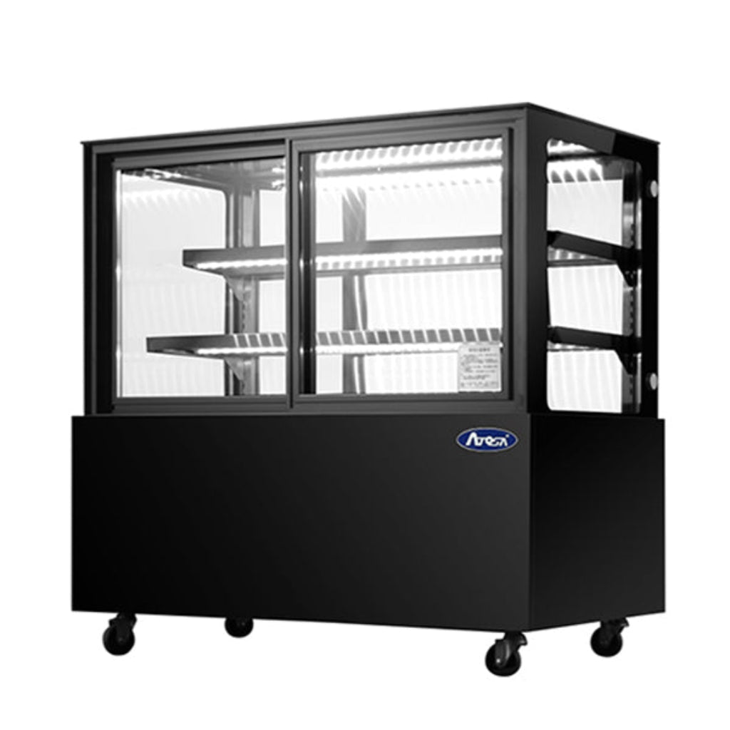 Atosa Black Square Cake Showcase Display Fridge 900mm 231L - Commercial Kitchen Appliances