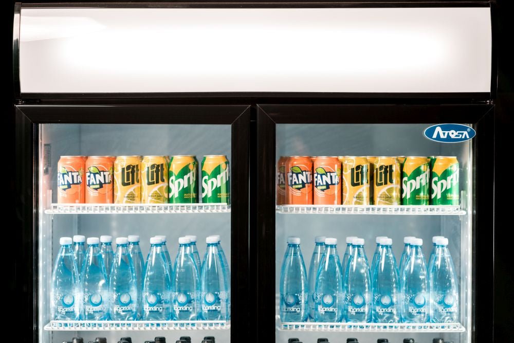 Atosa Double Glass Door Mounted Refrigerator P1000WB - A - Commercial Kitchen Appliances