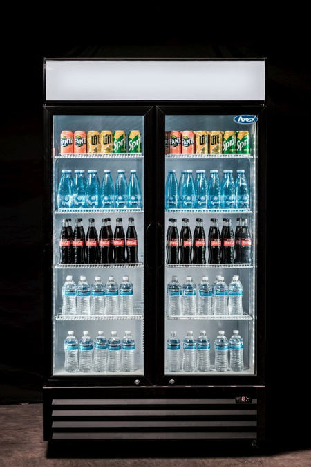 Atosa Double Glass Door Mounted Refrigerator P1000WB - A - Commercial Kitchen Appliances
