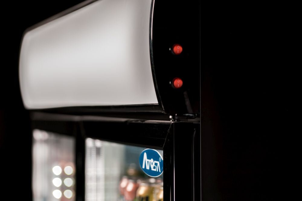 Atosa Double Glass Door Mounted Refrigerator P1000WB - A - Commercial Kitchen Appliances