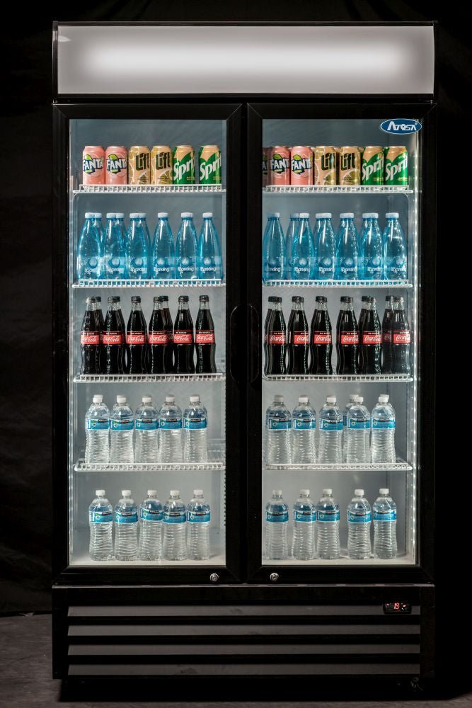 Atosa Double Glass Door Mounted Refrigerator P1000WB - A - Commercial Kitchen Appliances