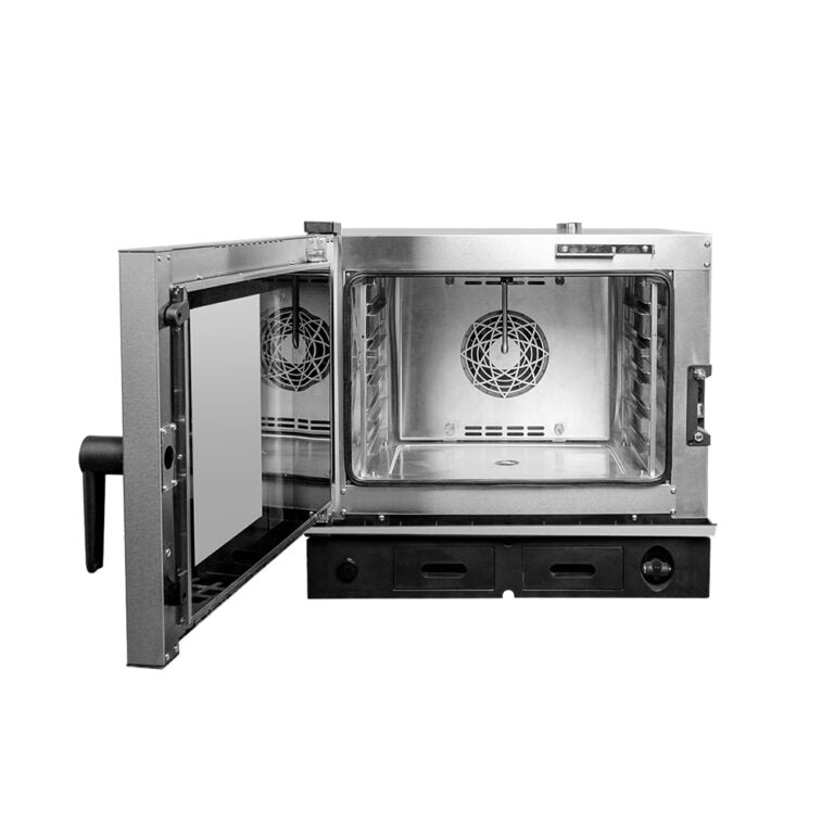 Atosa EPC-0511E1 combi oven — door open showing 5 × GN 1/1 rails