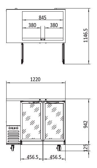 Atosa Glass Door Back Bar Fridge MBB59G - SM - Commercial Kitchen Appliances