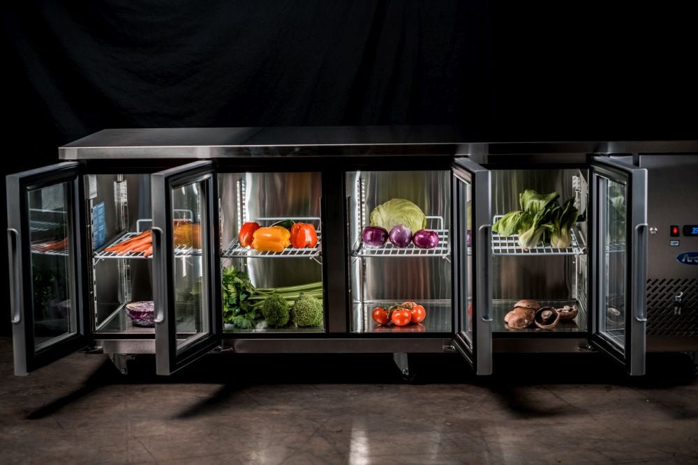 Atosa Glass Four Door Cooling Table EPF3741 - Commercial Kitchen Appliances