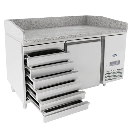 Atosa Single Door Refrigerated Pizza Table with Drawers EPF3490 - Commercial Kitchen Appliances