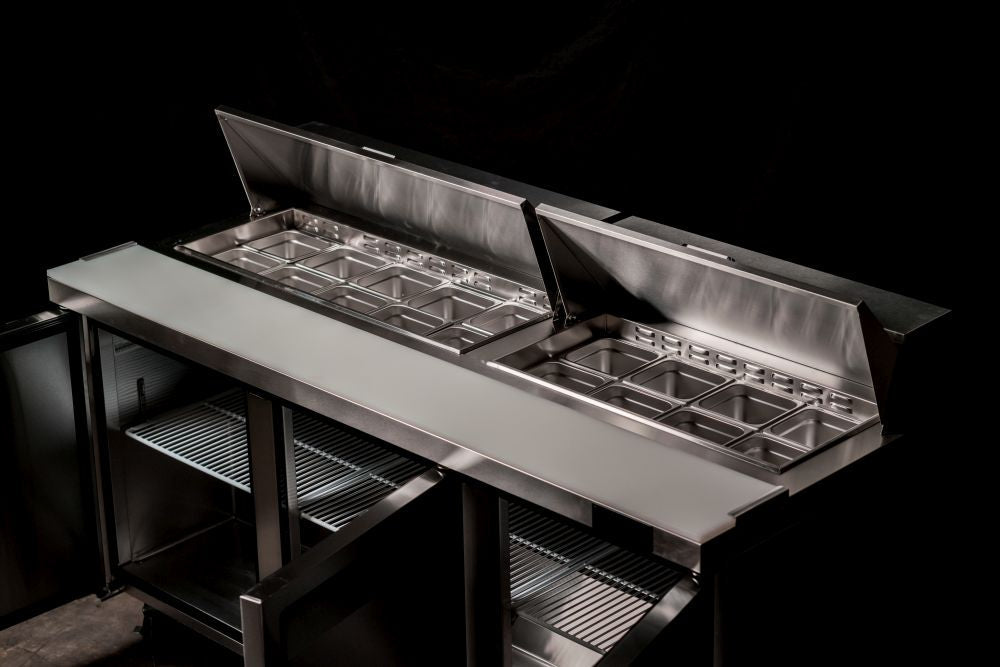 Atosa Three Door Sandwich Prep Table Refrigerator MSF8304 - Commercial Kitchen Appliances