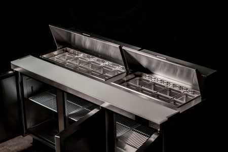 Atosa Three Door Sandwich Prep Table Refrigerator MSF8304 - Commercial Kitchen Appliances
