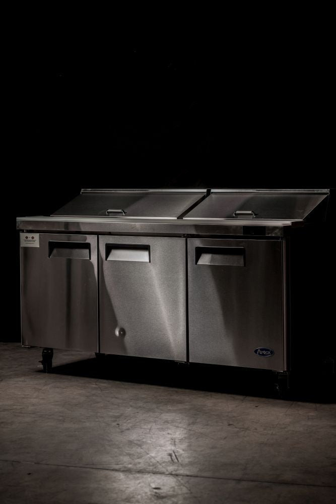 Atosa Three Door Sandwich Prep Table Refrigerator MSF8304 - Commercial Kitchen Appliances