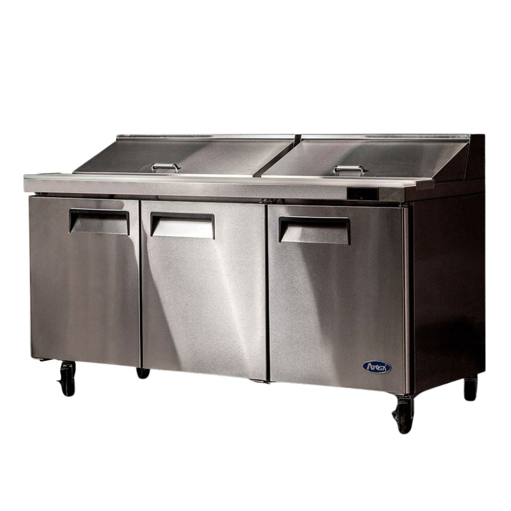 Atosa Three Door Sandwich Prep Table Refrigerator MSF8304 - Commercial Kitchen Appliances