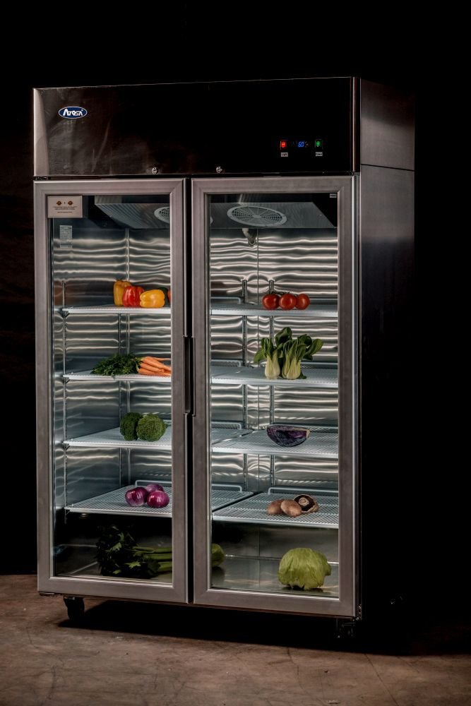 Atosa Top Mounted Double Glass Door Freezer MCF8602 - Commercial Kitchen Appliances